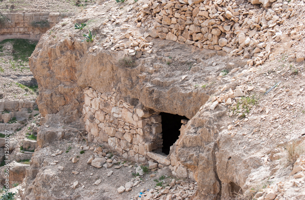 Hermit cells in Kidron valley, Israel.