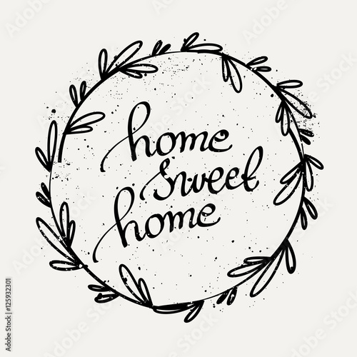 Home sweet home decorative typography vector