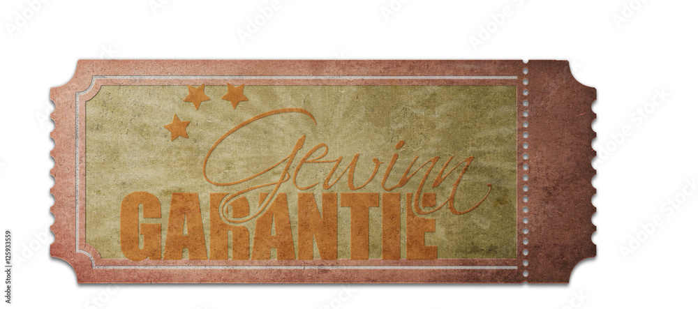 Gewinn Garantie - Ticket Los Vintage Illustration Stock | Adobe Stock