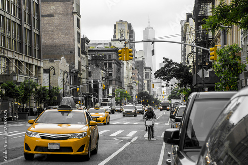 New York City Taxi Streets USA Black white yellow