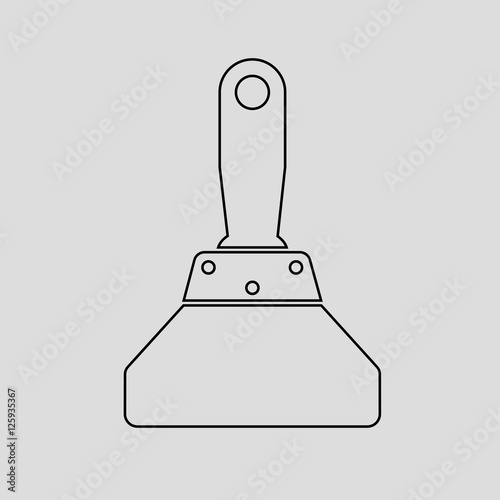 putty knife. vector icon outline
