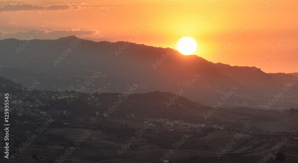 coucher de soleil en kabylie