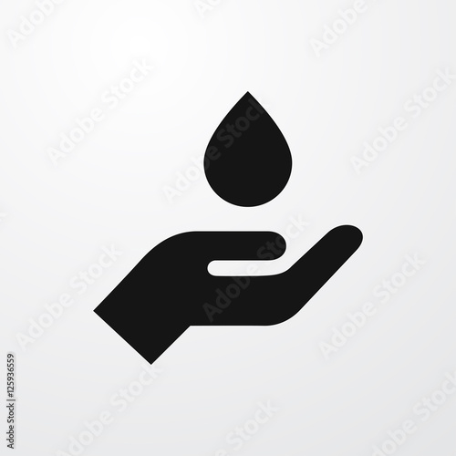 drop on hand icon illustration