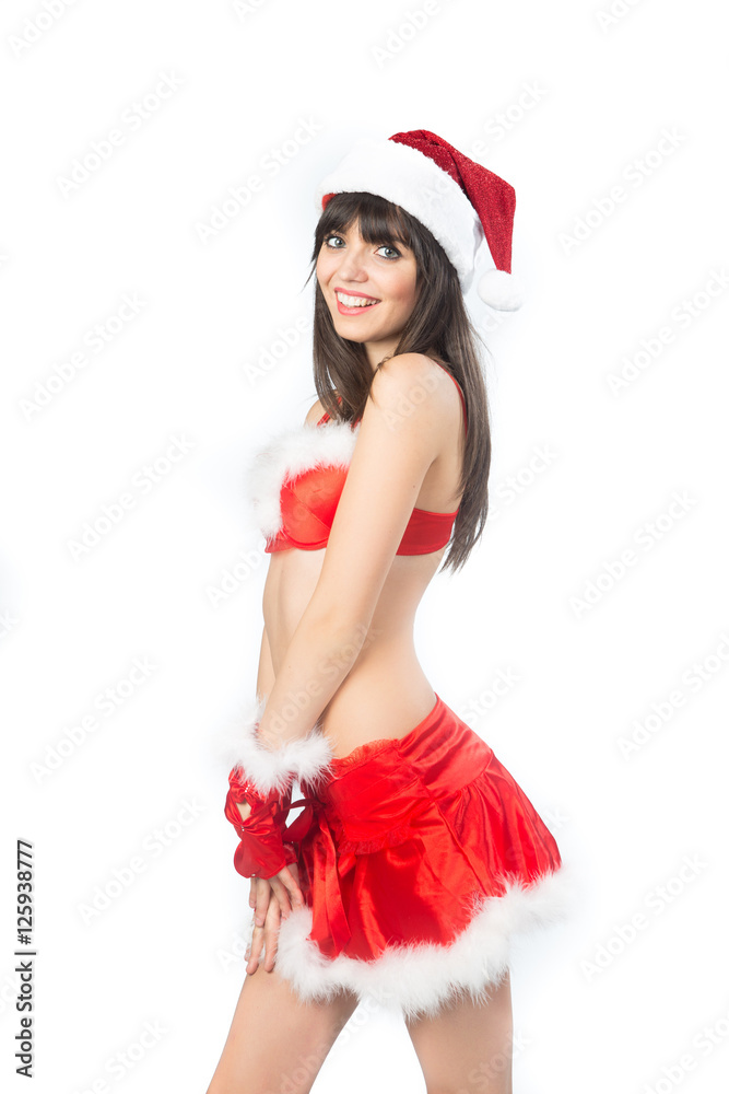 Bellissima ragazza vestita da Babbo Natale molto sexy e sensuale Bellissima ragazza vestita da Babbo Natale molto sexy e sensuale