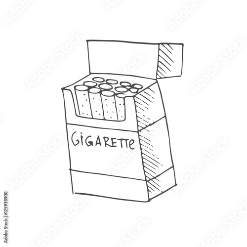 a pack of cigarettes scetch. vector
