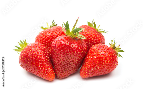 ripe strawberries isolated