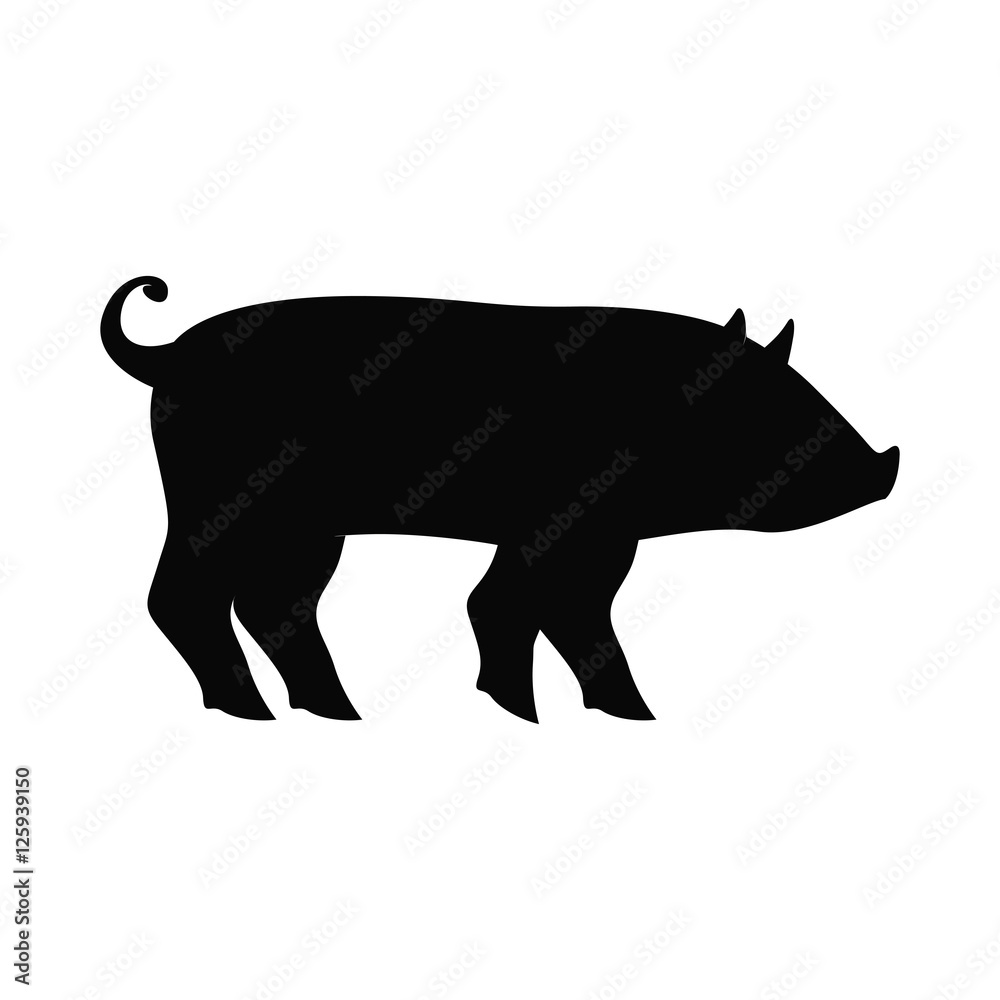 Fototapeta premium Pork icon. Livestock animal life nature and fauna theme. Vector illustration