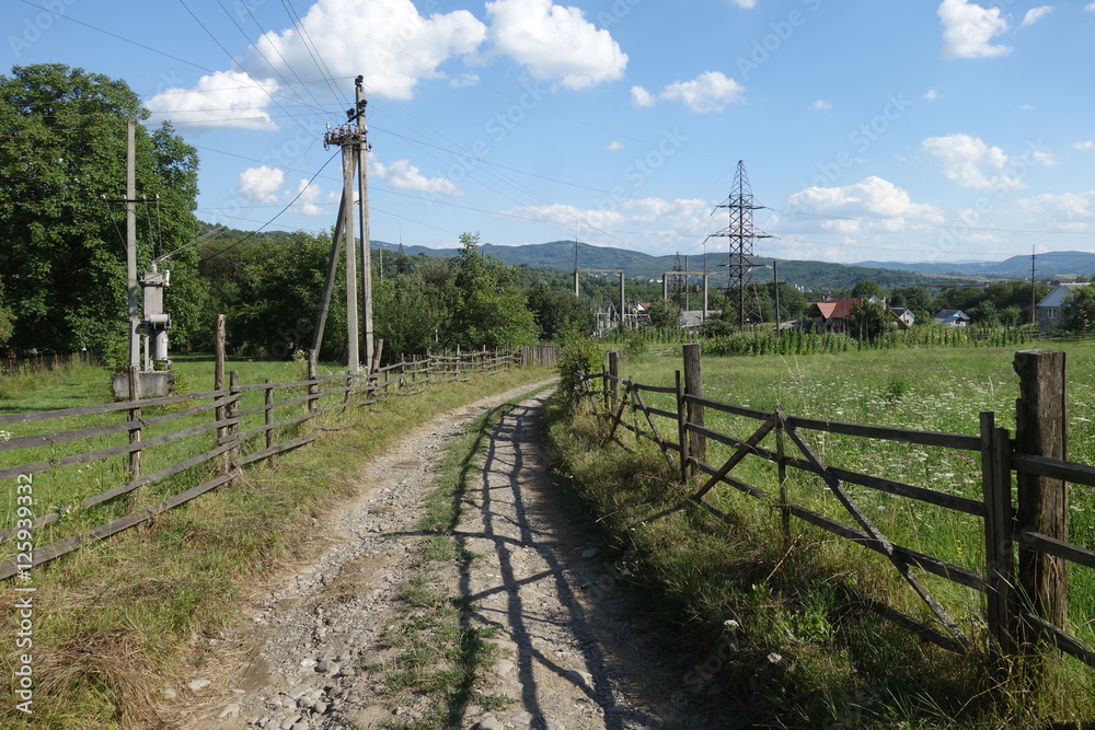 Outskirts of the village. Transcarpathia