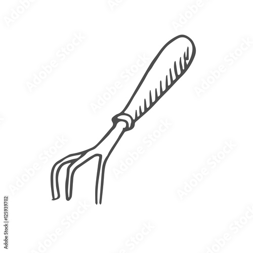hoe scetch. vector