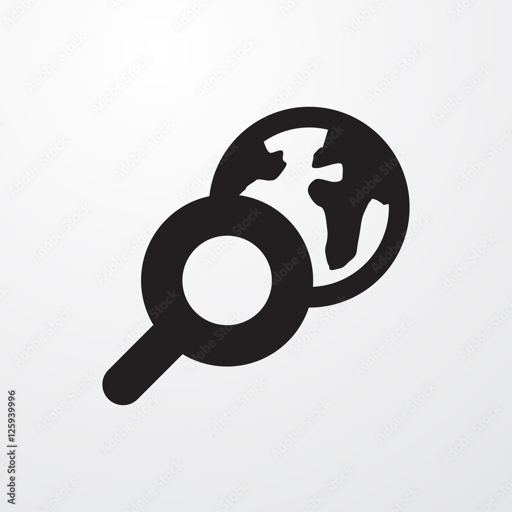 globe search icon illustration globe search icon illustration