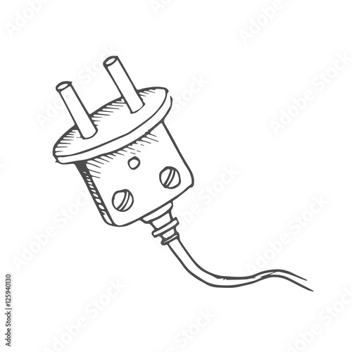 power socket scetch. vector