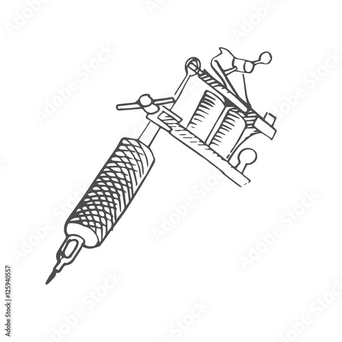 tattoo gun scetch. vector