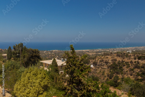 Agia Irini, Greece. July 27. 2016: Panoramic view to Rethymno 