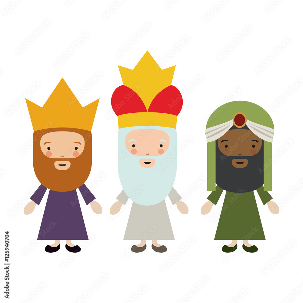 The three wisemen cartoons icon. Happy epiphany day holy night and christmas theme. Colorful design. Vector illustration The three wisemen cartoons icon. Happy epiphany day holy night and christmas theme. Colorful design. Vector illustration
