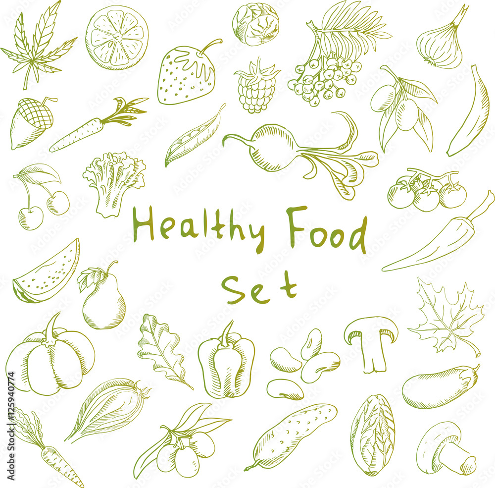 Tasty vegetables in vector. concept collection Tasty vegetables in vector. concept collection