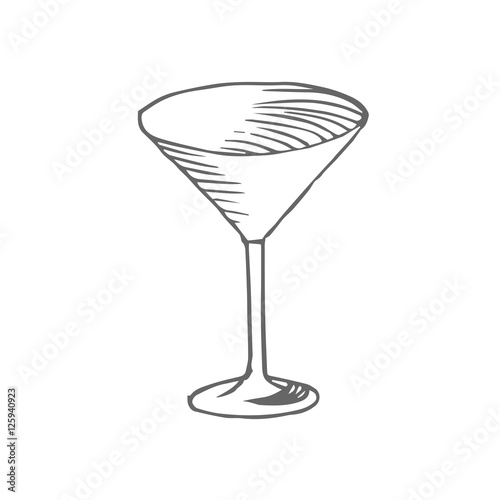 martini glass vector scetch