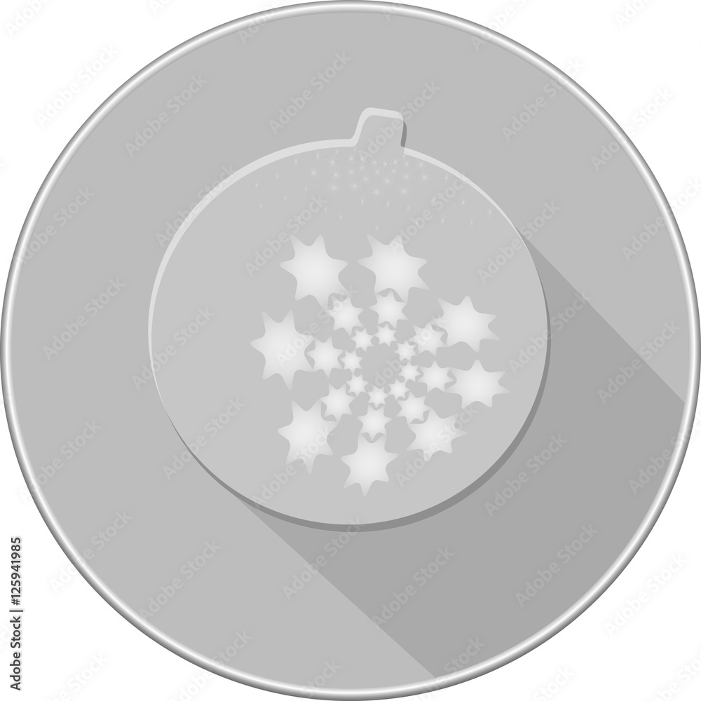 Fototapeta premium Christmas decorations icon. snowflake sphere icon. shades of gray icon.