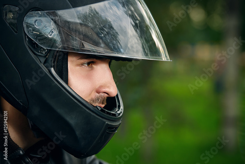 biker man in helmet © Andrey Kiselev