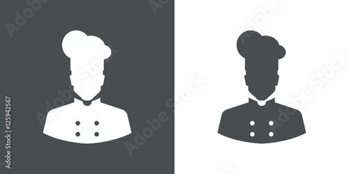 Icono plano silueta cocinero gris