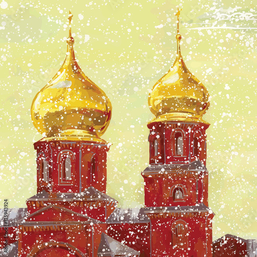 Christmas. Russian church.