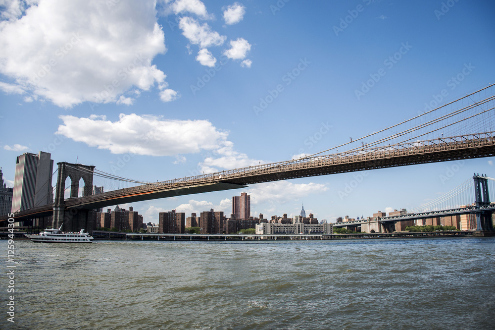 Fototapeta premium Nowy Jork USA Skyline Big Apple Hudson River Brooklyn bridge 2