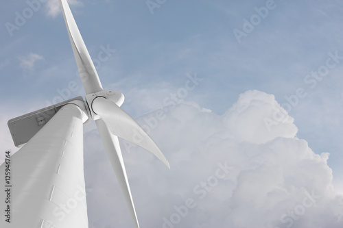 Windkraft zur ökologische Energie Gewinnung mit Wolken Himmel Hintergrund