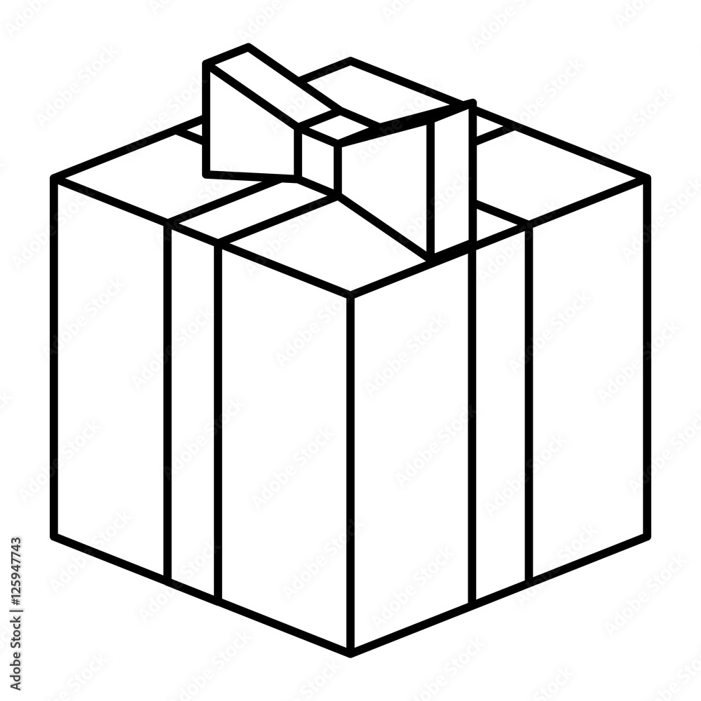 Isometric gift box with bowtie icon. Present holiday celebration and decoration theme. Isolated design. Vector illustration Isometric gift box with bowtie icon. Present holiday celebration and decoration theme. Isolated design. Vector illustration