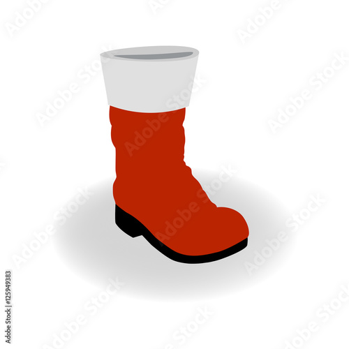 Santa Boots Icon Symbol Design. Vector Red santa shoes illustration isolated on white background