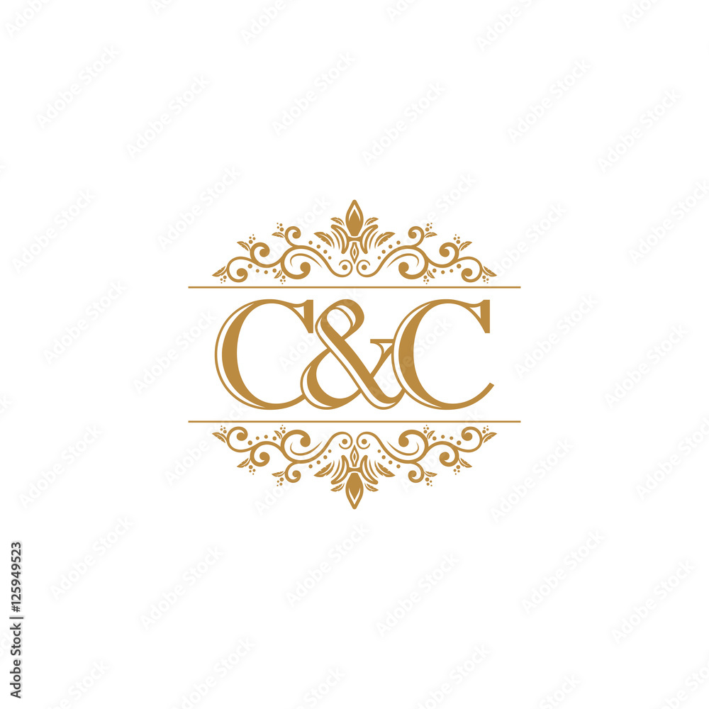 C&C Initial logo. Ornament gold Stock Vector | Adobe Stock