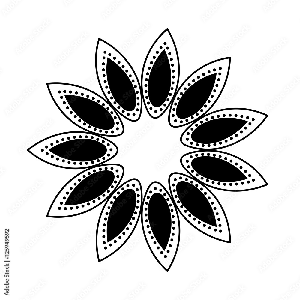 Abstract flower icon. Floral garden nature and decoration theme. Isolated and silhouette design. Vector illustration
