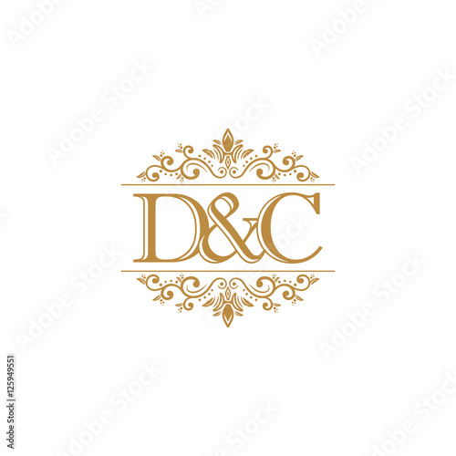 D&C Initial logo. Ornament gold