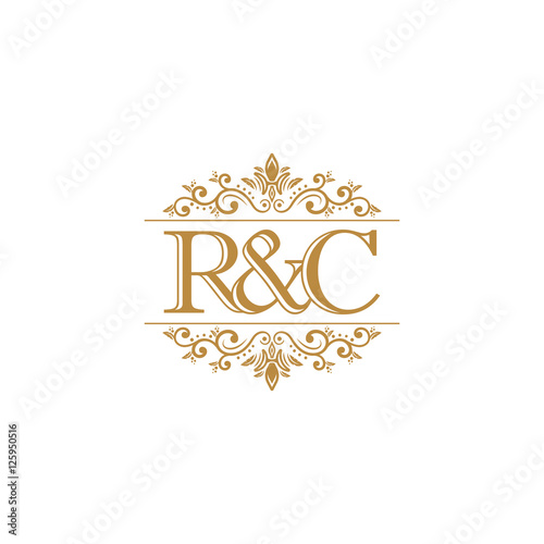 R&C Initial logo. Ornament gold