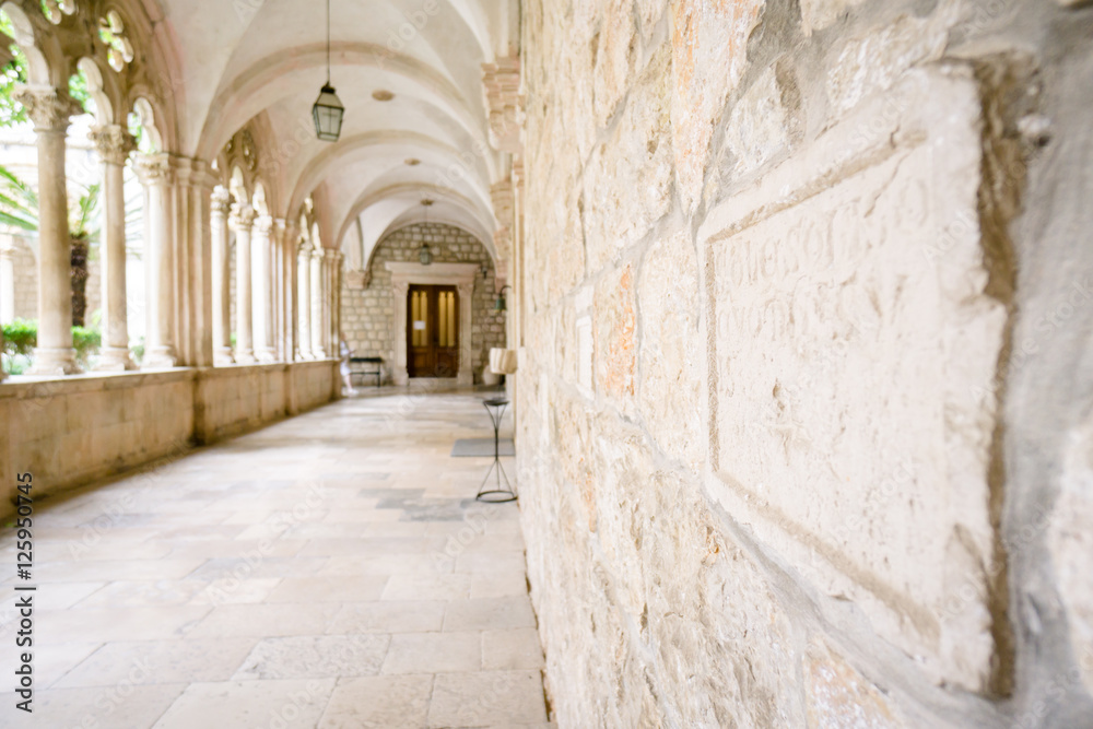 The open hallways of the Dominican Monastery in Dubrovnik, Croatia. The open hallways of the Dominican Monastery in Dubrovnik, Croatia.