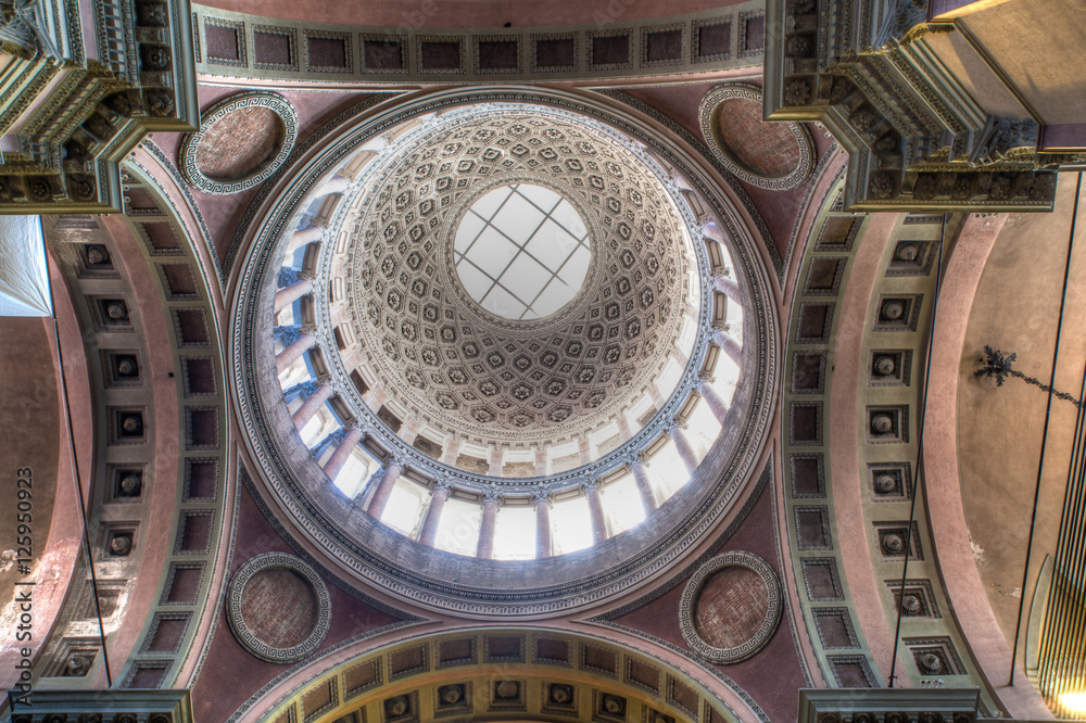 Interior view of the cupola of the San Gaudenzio Basilic, Novara