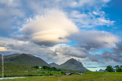 Lenticular cloud over Cuillin hills  Isle of Skye  Scotland