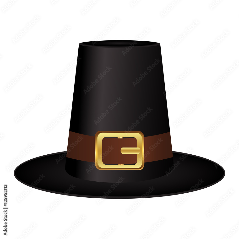 custom made wallpaper toronto digitalBlack hat with a gold buckle on white background
