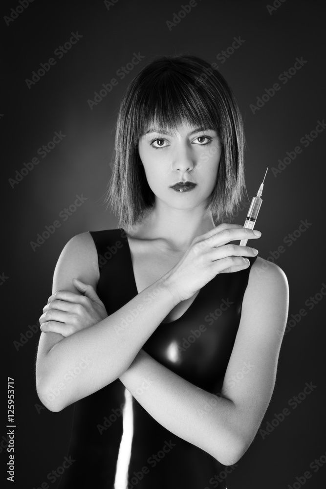 Obraz premium woman wearing latex