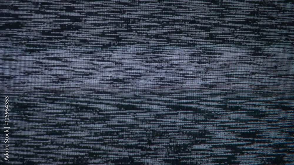 A flickering, analog TV signal. VHS retro recording video cassettes, TV