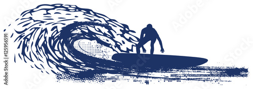 surfer riding pipeline wave
