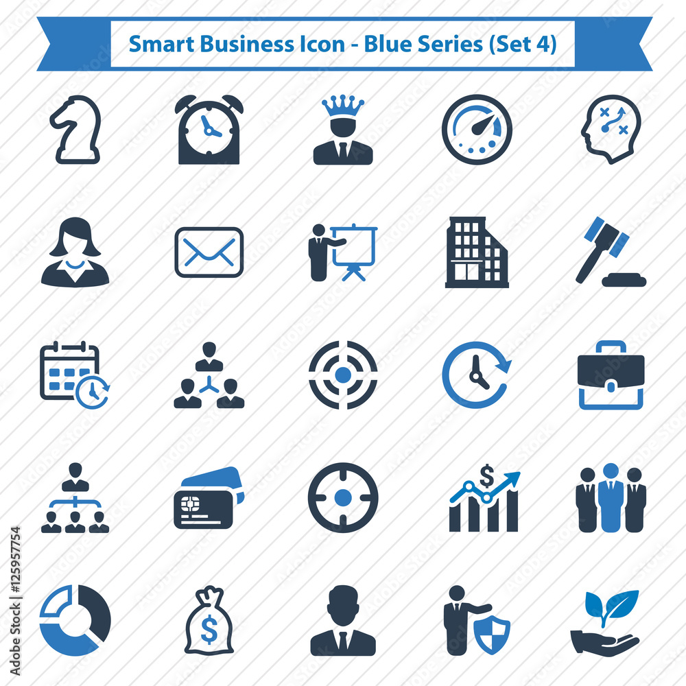 Smart Business Icons - Blue Series (Set 4)