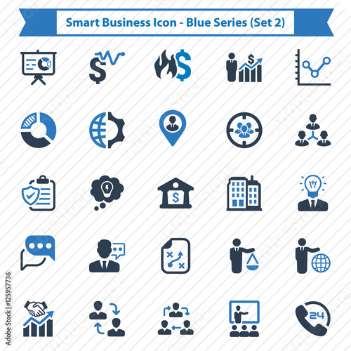 Smart Business Icons - Blue Series (Set 2)