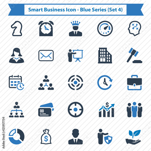 Smart Business Icons - Blue Series (Set 4)