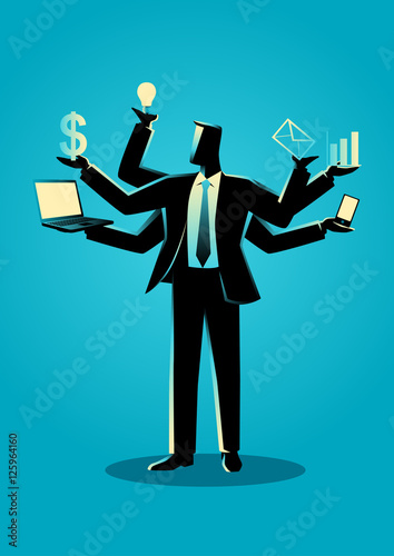 Business concept illustration for multitasking