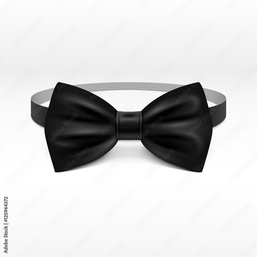 Black bow tie realistic vector illustration isolated on white background Black bow tie realistic vector illustration isolated on white background