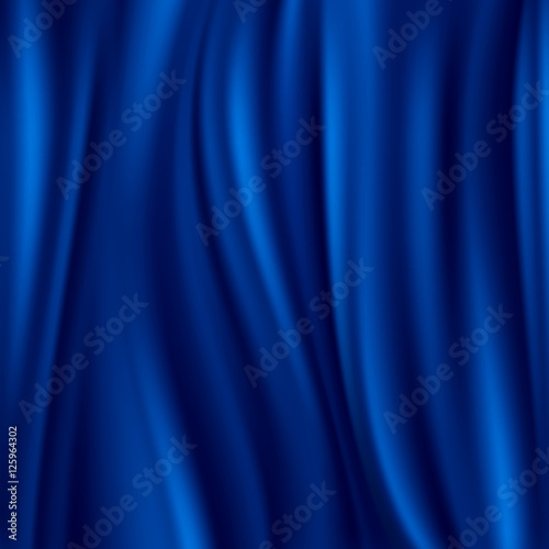 Blue silk, satin material wavy luxury vector background