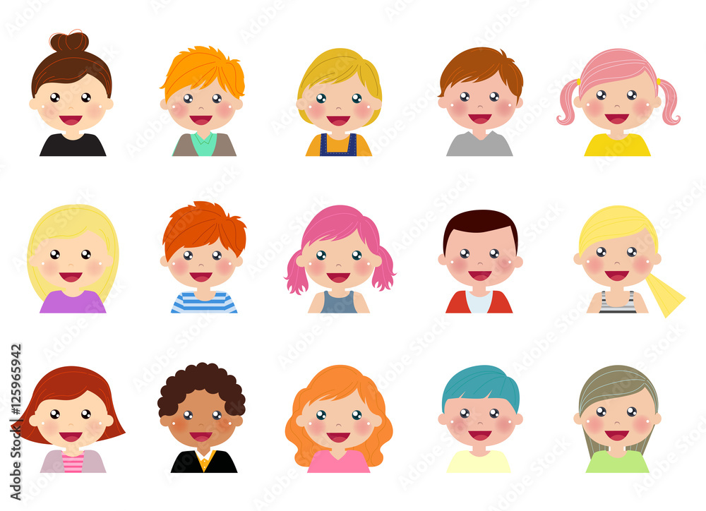 Children face set