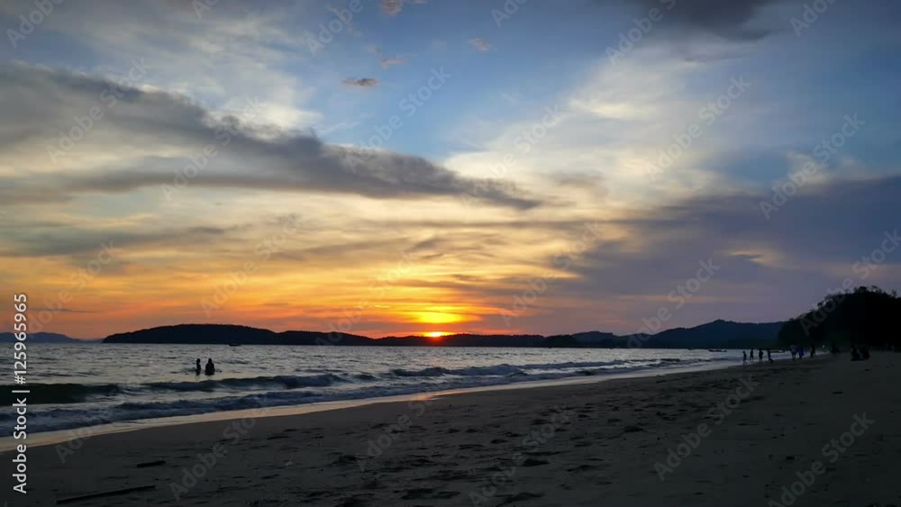 Amazing sunset at the Ao Nang beach, Krabi Amazing sunset at the Ao Nang beach, Krabi