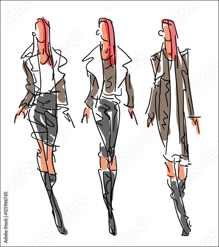     Sketch Fashion - women in business style 