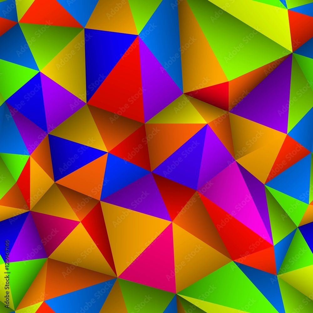 Colorful triangle seamless low-poly background. Colorful triangle seamless low-poly background.
