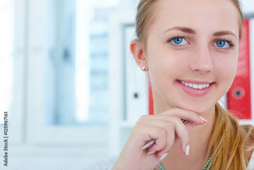 Successful business woman working at the office. Successful business woman working at the office.